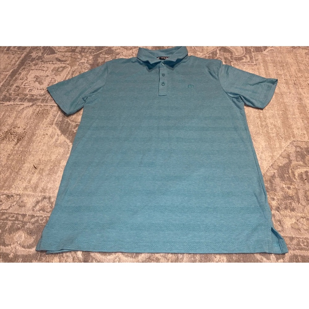 Travis Mathew Men's Adult Size Mens Bluish-Green Shirt Sleeve Golf‎